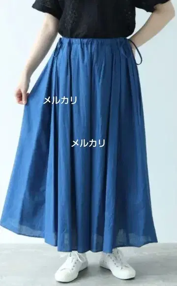 뷔르데사봉 indigo 랜덤 턱 스커트 네이비