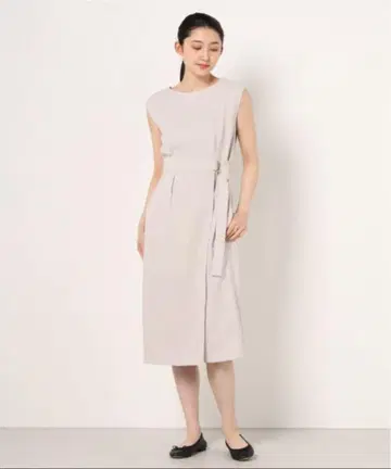나노 유니버스 슬리브리스 원피스 베이지 핑크 베이지