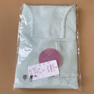새상품 천사의 쉬폰 7부 소매 아쿠아 L 면 100