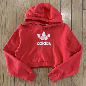 adidas 리메이크 풀오버 후드티 구제 의류 빨간색 M 사이즈