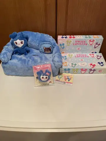 TWICE LOVELYS 티슈 커버 봉제 인형 헤어핀 세트 쯔위