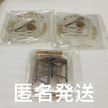 후쿠야 복권 스쿨 아크릴 캔뱃지 스탠드 야구부 3점 묶음