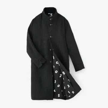 소우소우 SOU SOU 방모 도비 직조 스탠드 카라 롱 코트 S 사이즈