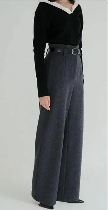 CLANE 하이 웨이스트 와이드 팬츠