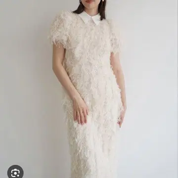 ACKA 래임 프린지 퍼프 드레스