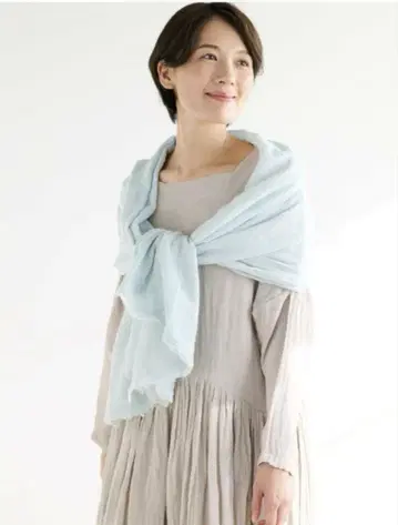 카야 대형 숄 라이트 블루 얇은 소재 스톨