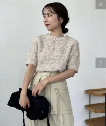 CAPRICIEUX LEMAGE 리본얀 하프 슬리브 풀오버