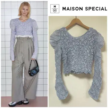 MAISON SPECIAL Shirring puff sleeve tops