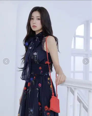 SNIDEL 백리본 쉬폰 원피스
