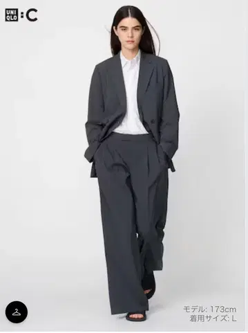 새상품급 유니클로 C 감동 더블 자켓 릴랙스 핏 XS 다크 그레이