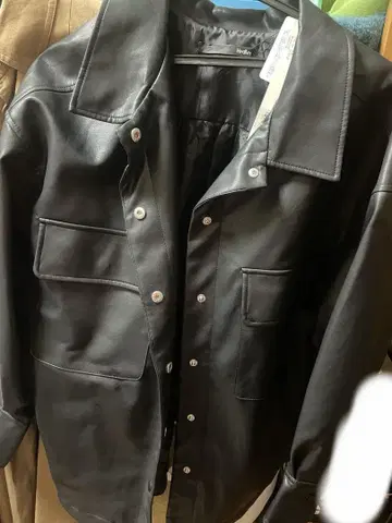헤더 가죽 자켓