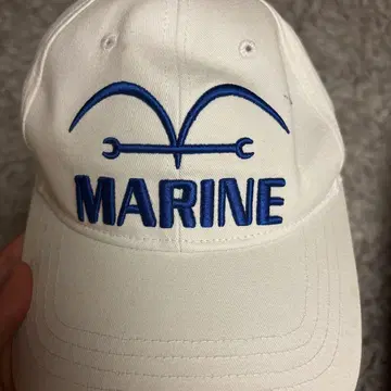MARINE 로고 자수 화이트 캡