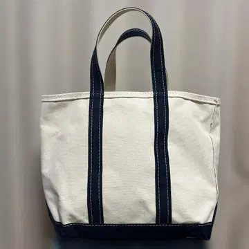 90s LLbean 지퍼 탑 네이비 토트백 M