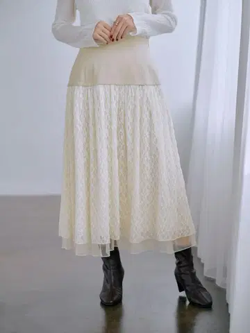 COHINA 레이어드 레이스 도킹 스커트