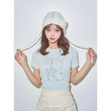 Darich 다리치 DR 비쥬 리브 니트탑 SAX 색스
