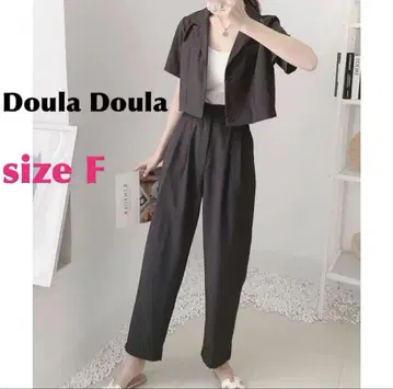 Doula Doula/두라/반팔 자켓 + 턱 팬츠 셋업