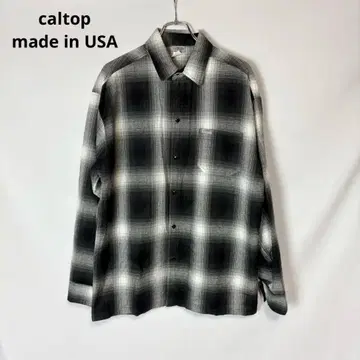 새상품급 USA caltop 옴브레 체크 셔츠 섀도우 체크 M