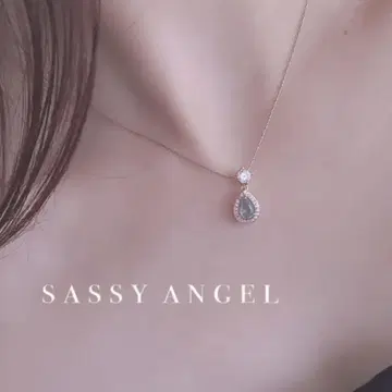 SASSY ANGEL Blue drop necklace 실버