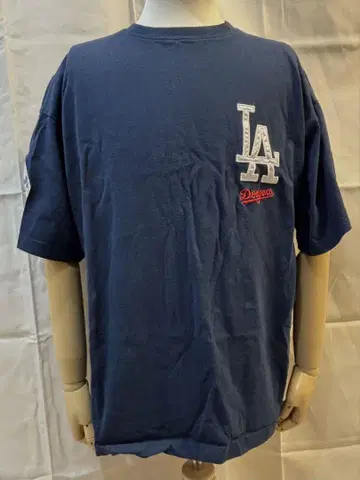 MLB 다저스 와펜 T셔츠 네이비 L 사이즈