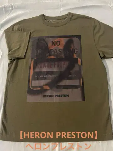 [ HERON PRESTON ] 헤론 프레스톤 프린트 T셔츠 올리브 M