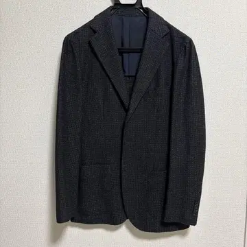 [ UNITED ARROWS ] 다크 그레이 체크 무늬 테일러드 자켓