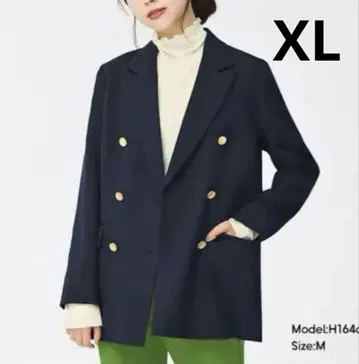 새상품급 빅사이즈 XL GU 지유 더블 자켓 네이비 골드 버튼 네이비