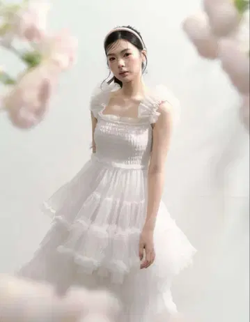 treaturself blooming tulle dress white