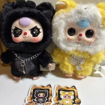 봉제 인형 Babythree 베이비쓰리 개와 고양이 2세트