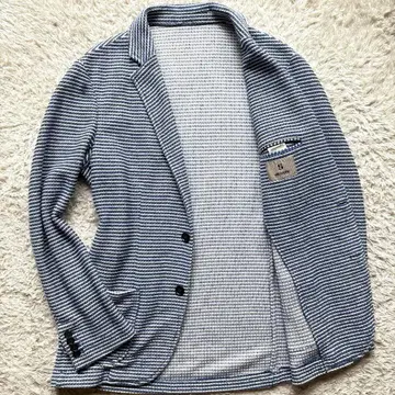 이탈리아제 2XL stilosophy 니트 테일러드 파랑 x 화이트