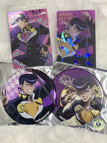 JOJO WORLD Q 히가시카타 죠스케 캔 배지 x 카드 세트