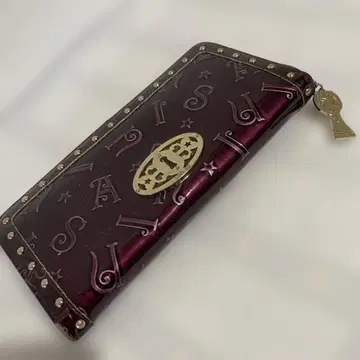 안나수이 장지갑 코인 케이스 짙은 보라색 퍼플 나비