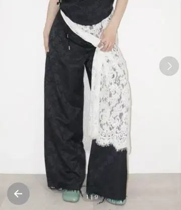 무스보레 musubore 사이드 리본 와이드 팬츠