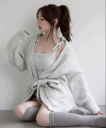 ANDMARY Hug knit cardigan light gray