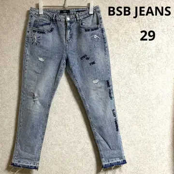 [ BSB JEANS ] 자수 리메이크 데님 청바지 데미지 가공
