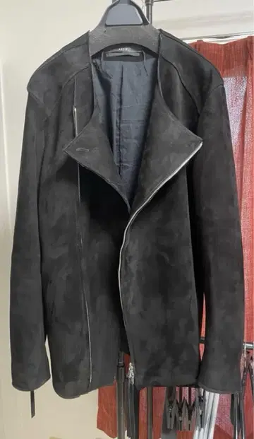 새상품급 ASKYY 스웨이드 노카라 자켓