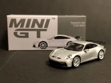 MINI GT 1/64 포르쉐 911 GT3 992 GT 실버 왼쪽 H