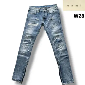 mnml 사이드 지퍼 슬림 스키니 데님 팬츠 size 28