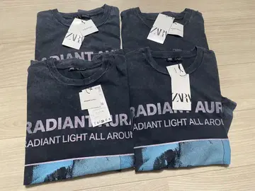 새상품 ZARA 워시 가공 프린트 T셔츠 4