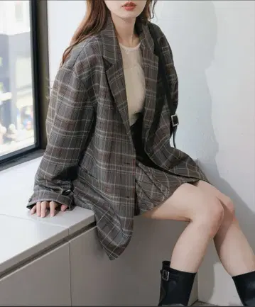 [ 주말 SALE ] kastane 자카드 체크 자켓