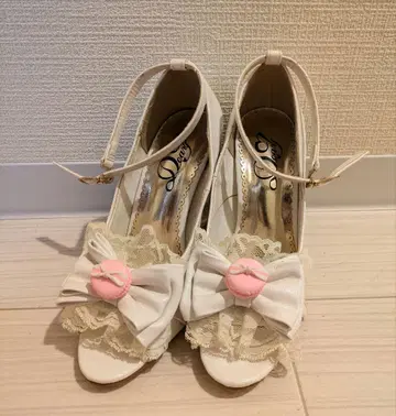 유메텐보 마카롱 힐 펌프스 화이트 23cm