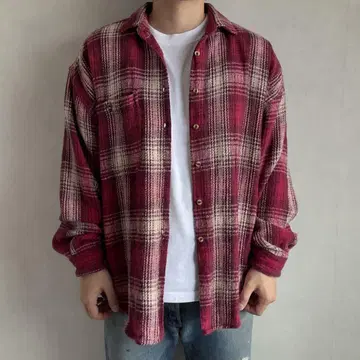 80s GOOUCH Plaid Flannel L/S Shirt L