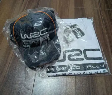WRC 긴팔 T셔츠 L 사이즈 화이트 캡 네이비 블루 세트