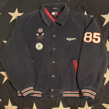 90's TOMMY HILFIGER 코듀로이 바시티 자켓 XL 네이비