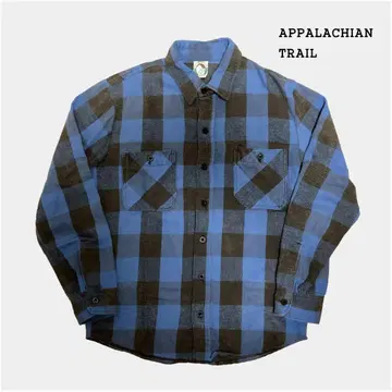 APPALACHIAN TRAIL 파랑 블랙 체크 헤비 플란넬 셔츠