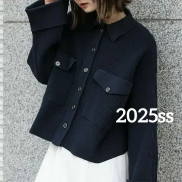 25ss 센스 오브 플레이스 니트 숏 자켓 카라 부착 루즈핏 아우터
