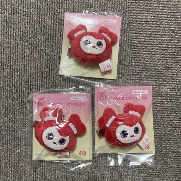 TWICE LOVELYS 봉제 인형 헤어핀 GIGO 채영 3개 세트