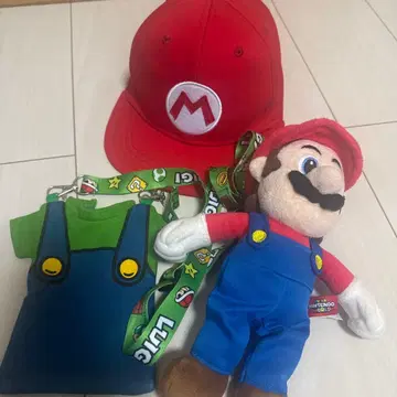 USJ 유니버셜 마리오 봉제 인형 파우치 패스 케이스 스트랩 캡 모자