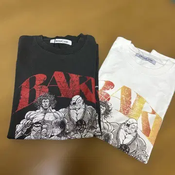 새상품 L 드레스캠핑 바키 콜라보 집합 흐릿한 T셔츠 2장 바키 BAKI