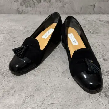 컨디션 최상 매킨토시 태슬 로퍼 스웨이드 블랙 22.5cm
