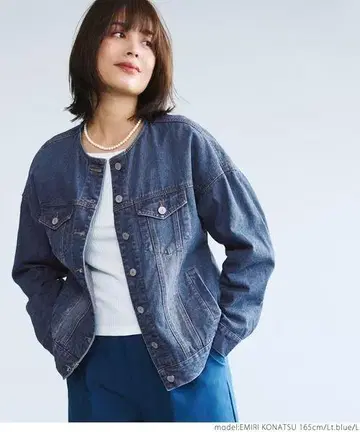 coca 코카 레이디라이크 노카라 데님 자켓 G